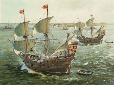 Schip Van Willem Barentsz Maritime Painting Maritime Art Old