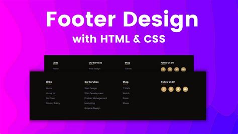 Responsive Footer Section Design Using Html And Css Website Footer