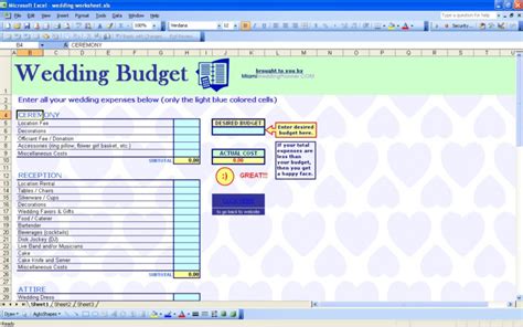 Wedding Planning Excel Spreadsheet Template For Wedding Gantt Chart