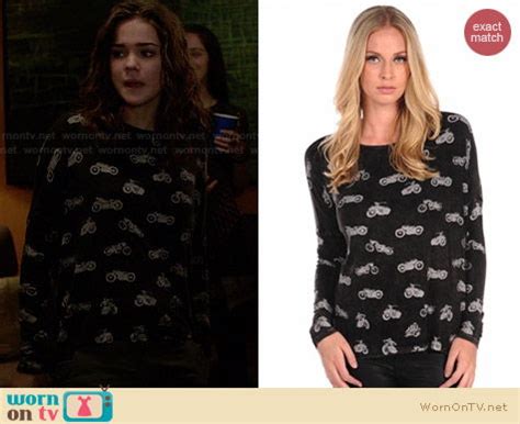 WornOnTV Callies Motorcycle Print Top On The Fosters Maia Mitchell Clothes And Wardrobe
