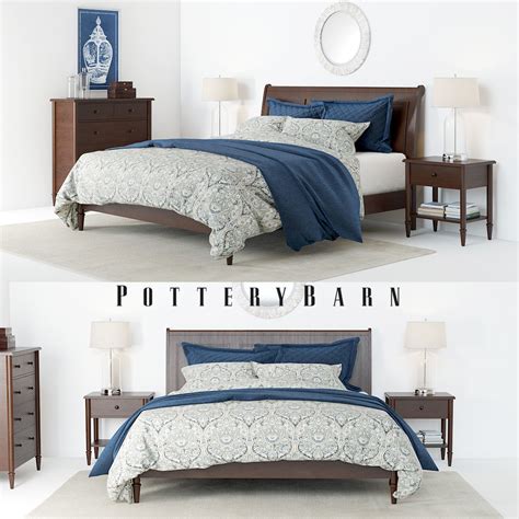 Used pottery barn bedroom furniture attractive breathtaking ideas. 3D model Pottery Barn Crosby Bedroom set bed | CGTrader