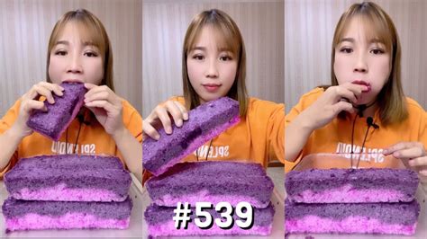 Asmr Purple Powdery Ice Cake｜big Bites Ice Asmr 539 Youtube