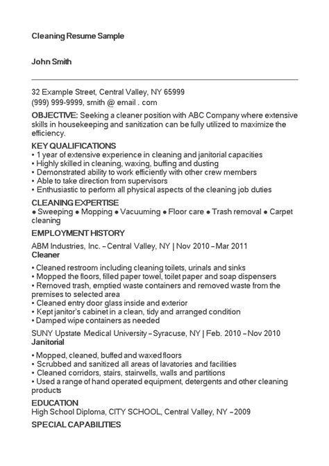 So you want to know how to make your resume stand out to recruiters? Cleaning Job Resume | Templates at allbusinesstemplates.com