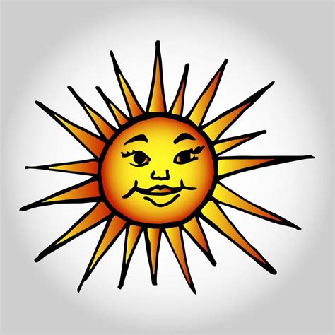 Illustration Postcard Bright Sun Icon Blurred Background 4748520