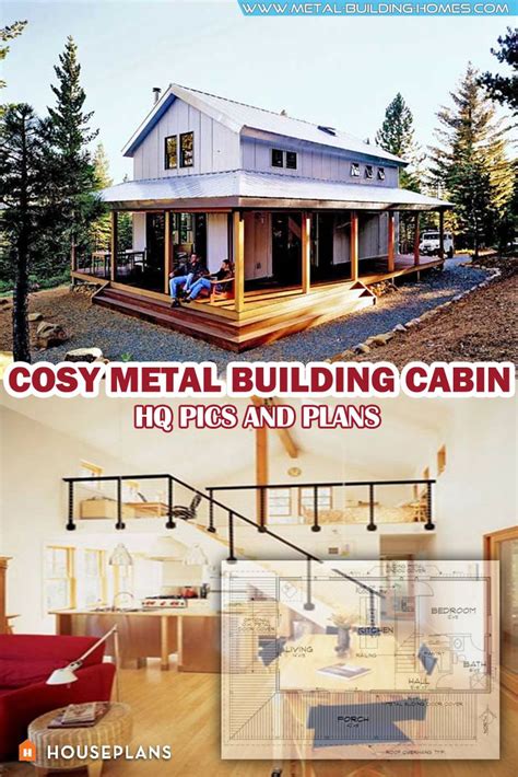 Cosy Metal Building Cabin W Wrap Around Porch Hq Plans And Pictures
