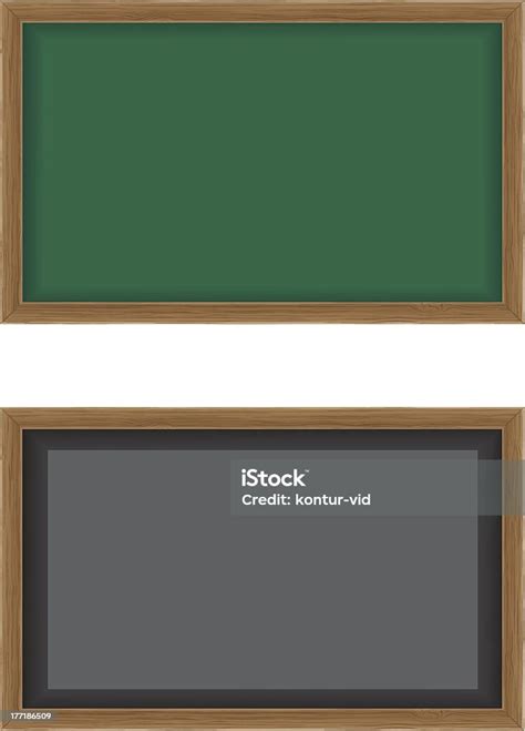 Wooden School Board For Writing Chalk Vector Illustration Stock