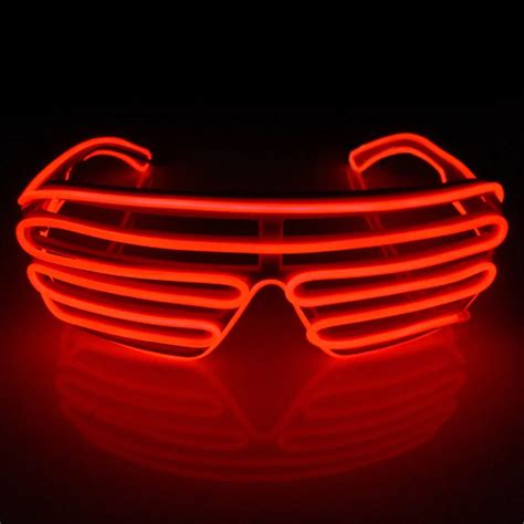 1pc Led Glasses Flashing El Wire Light Up Shutter Shaped Glasses Novelty Neon Rave Costume Party