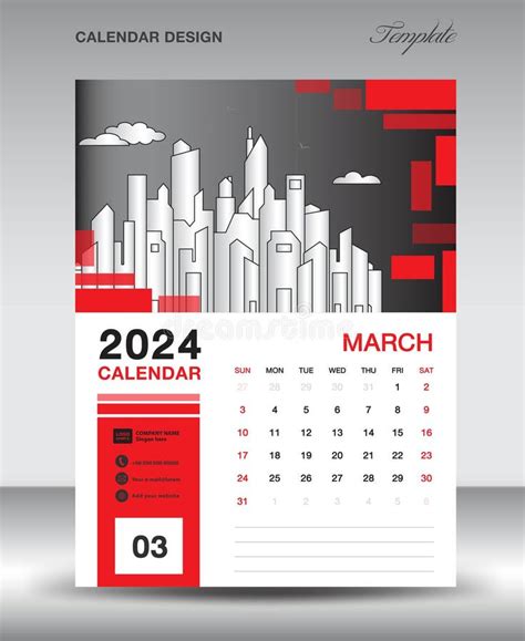 Calendário De 2024 Modelo Março De 2024 Layout Do Ano Calendário