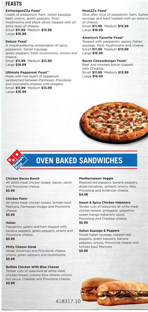 Dominos is second largest pizza chain in the usa after pizza hut, but the largest worldwide. BerkshireMenus.com - Domino's Pizza