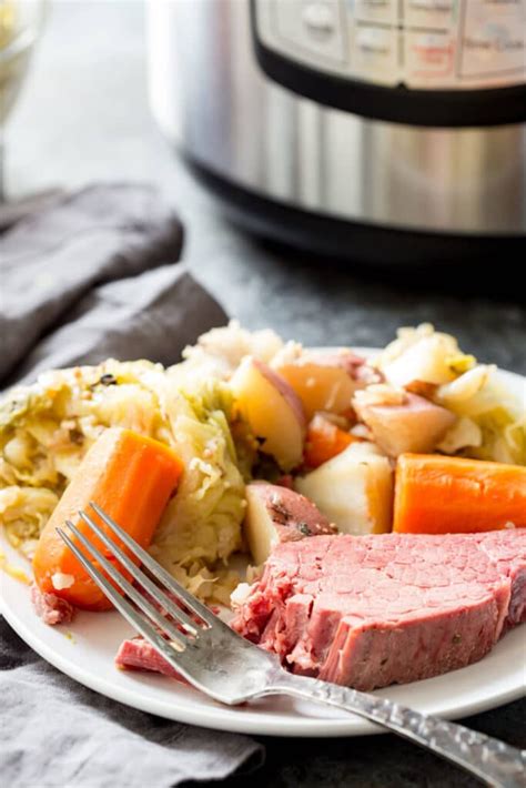 Patrick's day dinner and can be on the table in just 1 hour and 30 minutes. Corned Beef & Cabbage (Instant Pot or Slow Cooker) - Eazy Peazy Mealz