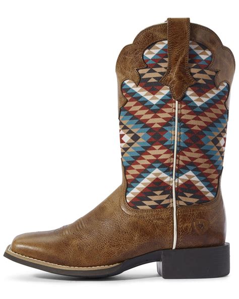 Ariat Womens Aztec Round Up Western Boots Wide Square Toe Boot Barn
