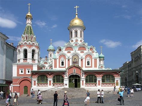 Russie Cathédrale Notre Dame De Kazan De Moscou Est Une église