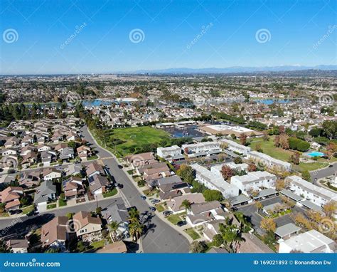 Aerial View of Residential Neighborhood in Irvine, California Stock