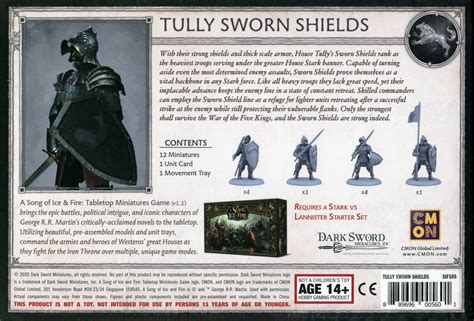 Tully Sworn Shields A Song Of Ice And Fire Miniatures Game Expansion