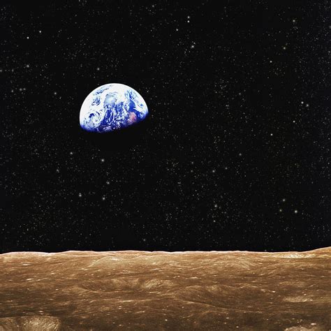 View Of Earth From The Moons Surface Photograph By Don Hammond