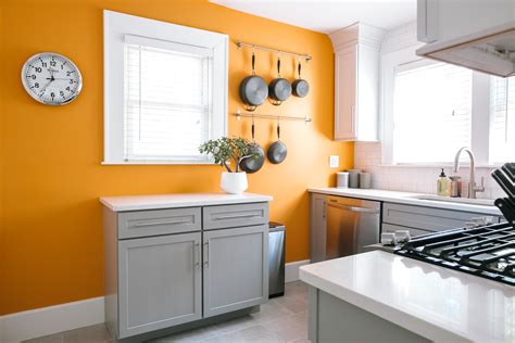 A First Time Home Buyers Colorful Retro Reno Orange Kitchen Walls