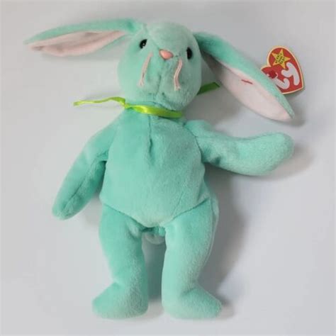 Rare Mint 1996 Ty Hippity The Green Bunny Beanie Babies Tag Errors Pvc