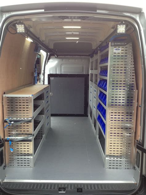 Pin By Van Extras On Portfolio Work Trailer Van Shelving Van Storage