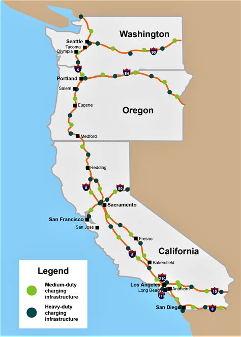 West Coast Electric Utilities Map Out I 5 Electric Truck Charging Sites