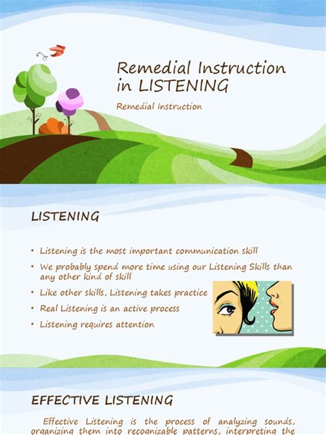 Remedial Instruction In Listening Pdf Reading Comprehension