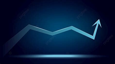Upward Trend Arrow On Dark Blue Background Business Progress Grow
