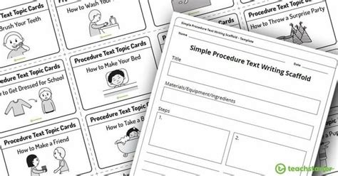 Early Years Procedure Writing Activities Teach Starter