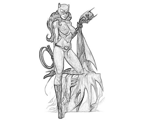 Catwoman Superheroes Free Printable Coloring Pages