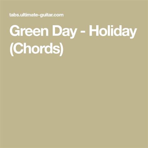 Green Day Holiday Chords Green Day Holiday Green Day Holiday
