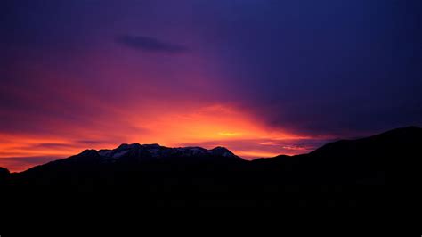 Download Wallpaper 1600x900 Sunset Mountains Sky Widescreen 169 Hd