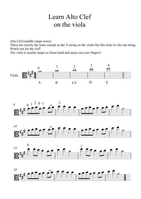Learn The Alto Clef On The Viola By Pam Moutoussi Digital Sheet Music