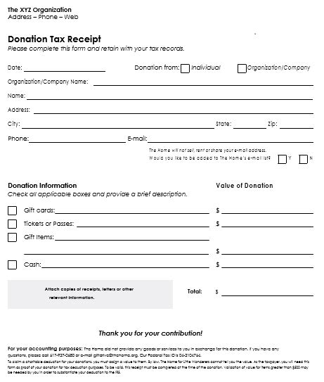 Donation Receipt Template 12 Free Samples In Word And Excel