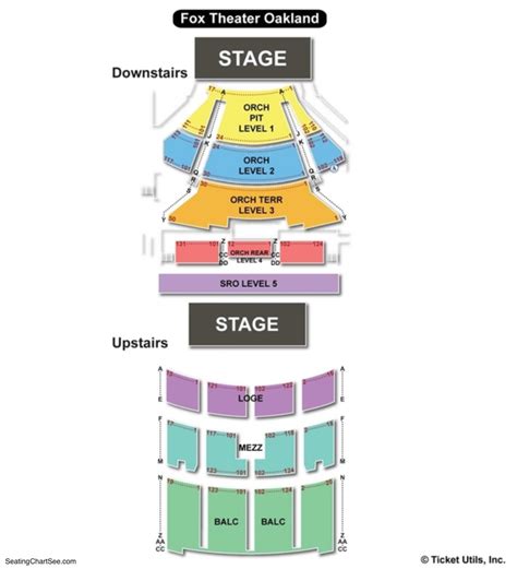 Fox Theatre Seating Chart Detailed