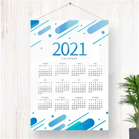 Blue Simple 2021 Calendar Design Template Download On Pngtree