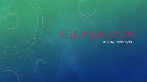 self regulation ppt