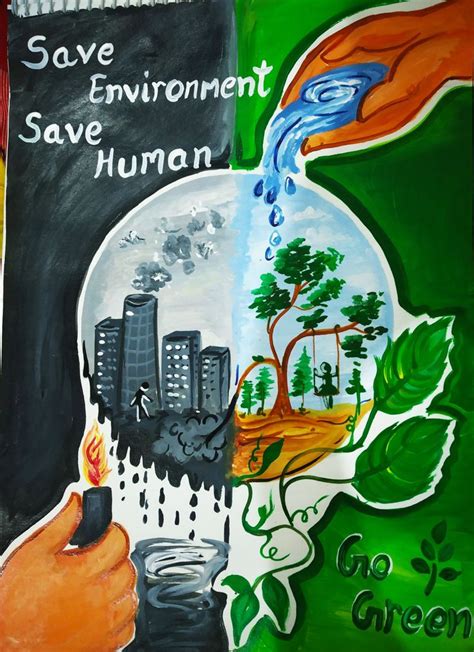 Save Environment And Human Poster Earth Drawings Save Earth Drawing Earth Art Drawing