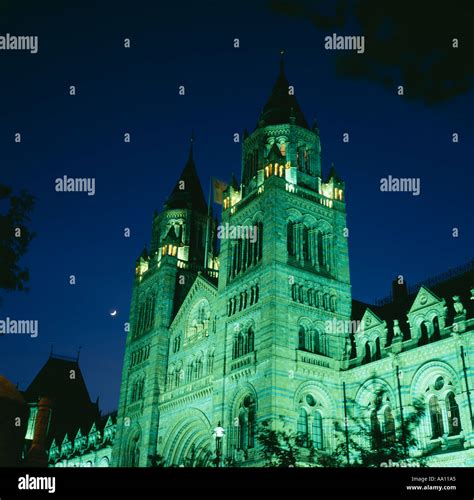 The Natural History Museum London At Night Stock Photo Alamy