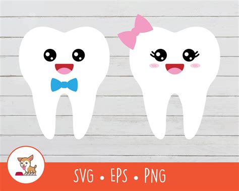Tooth Clipart Tooth Svg Vector Tooth Characters Cute Tooth Cut File