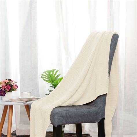 Knitted Throw Blanket For Sofacouch Soft 100 Cotton Home Office