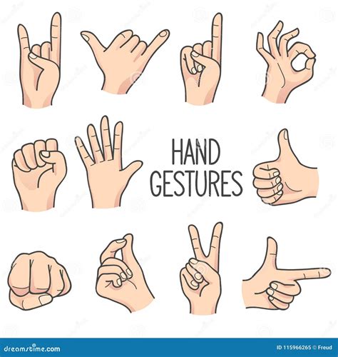 Human Hand Gesture Stock Vector Illustration Of Counting 115966265