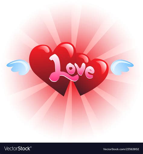 Love And Two Hearts Royalty Free Vector Image Vectorstock