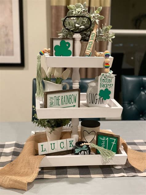 St Patricks Day Tiered Tray St Patrick S Day Decorations Tiered