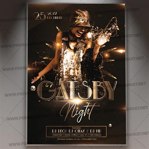 Download Gatsby Night Event Flyer Psd Template Psdmarket