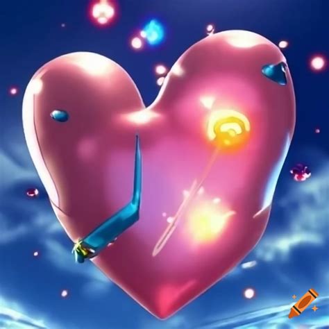 3d Anime Heart With A Shiny Effect