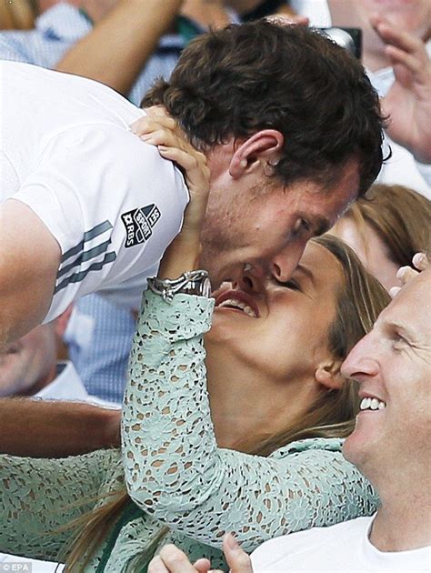 andy murray gets a kiss from his girlfriend kim sears after becoming wimbledon men s champion