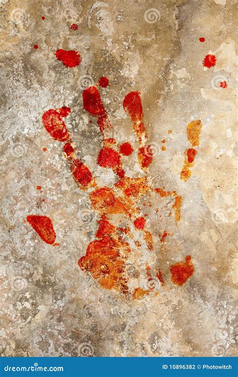Blood Hand On Grunge Stock Photo Image Of Palm Dirty 10896382