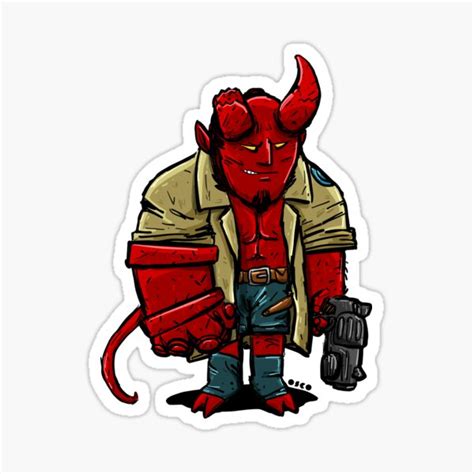 Chibi Hellboy Sticker For Sale By Drastudio Redbubble