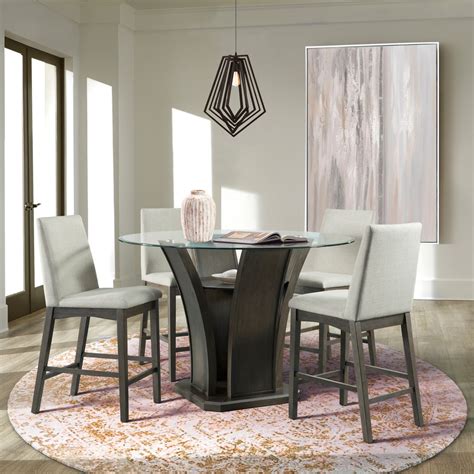 Round Dining Room Table With Four Chairs Amazon Com 5pc Dining Set