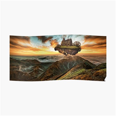 Steampunk Airship Panorama Poster By Mkkessel Redbubble
