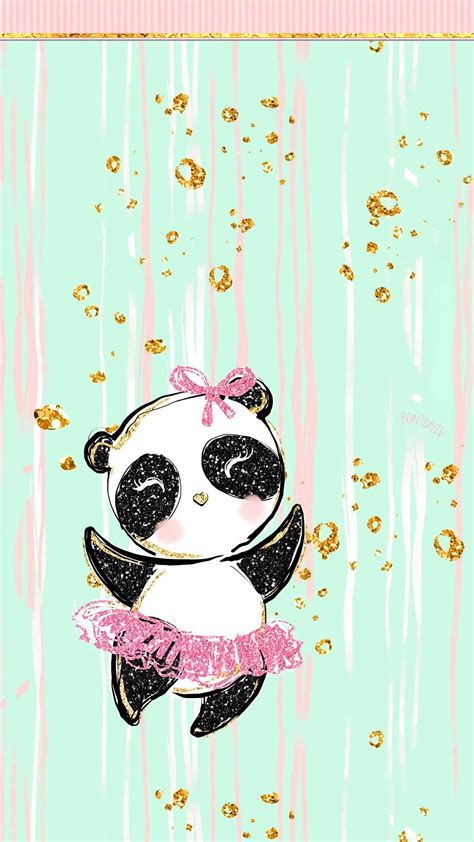 Phone Wallpapers Hd Pastel Gold Cute Panda Girl By