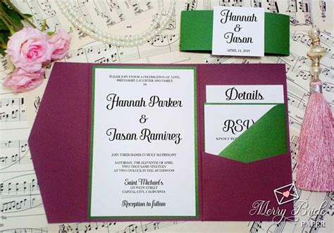 Invitations set the tone planning your invitation wording your invitation the reception card assembling your invitations addressing your envelopes the mailing bar/bat mitzvah stationery guide. Burgundy and Green Wedding Invitations, Marsala, Forest ...